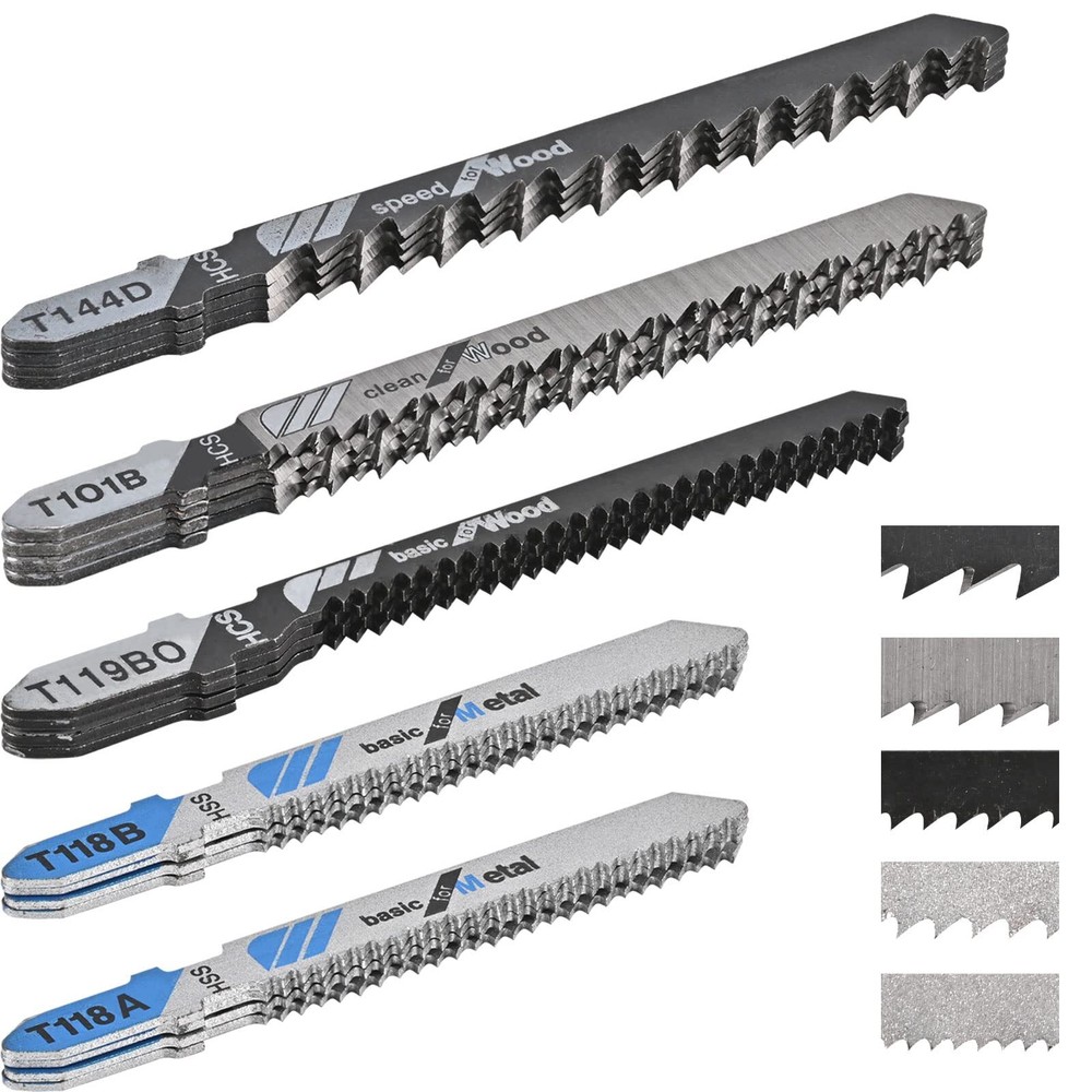20-Piece T-Shank Jigsaw Blade Set for Wood & Metal Cutting