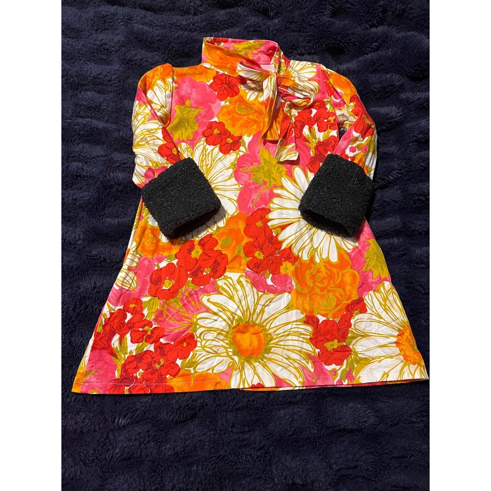 Rocker Baby Vintage 70s Style Floral Dress Toddler 4T Mod Retro EUC