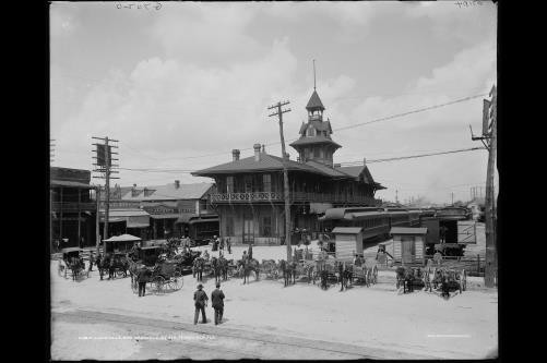 Louisville,Nashville Railway,road,Station,carriages,Pensacola,Florida,FL,c1900