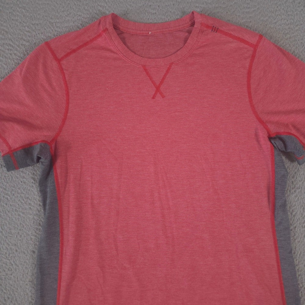 Lululemon Shirt Mens L Red T.H.E. Crew Short Sleeve Heathered Performance Tee