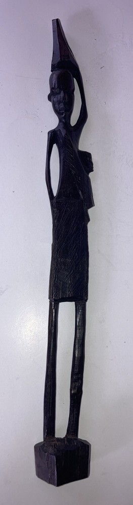 African 13 Inches Hand Carved Wooden Statue Stick Figures Sculpture Tribal. Kk22