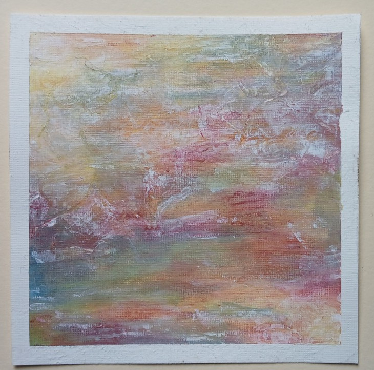 3 Original acrylic abstract paintings , square triptych OOAK