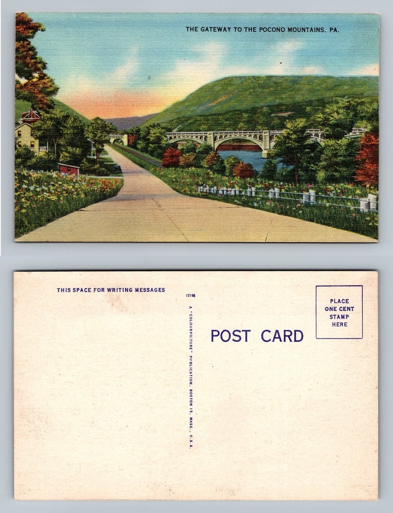 Pocono Mountains, PA-Pennsylvania, Gateway View Card Vintage Postcard