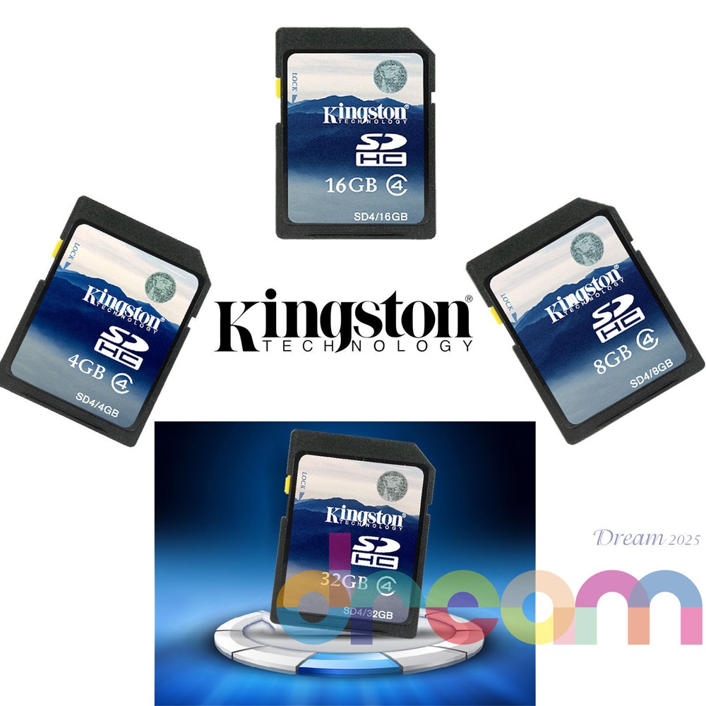 4GB 8GB 16GB 32GB Kingston SDHC C4 Memory Card for Cameras and Camcorders