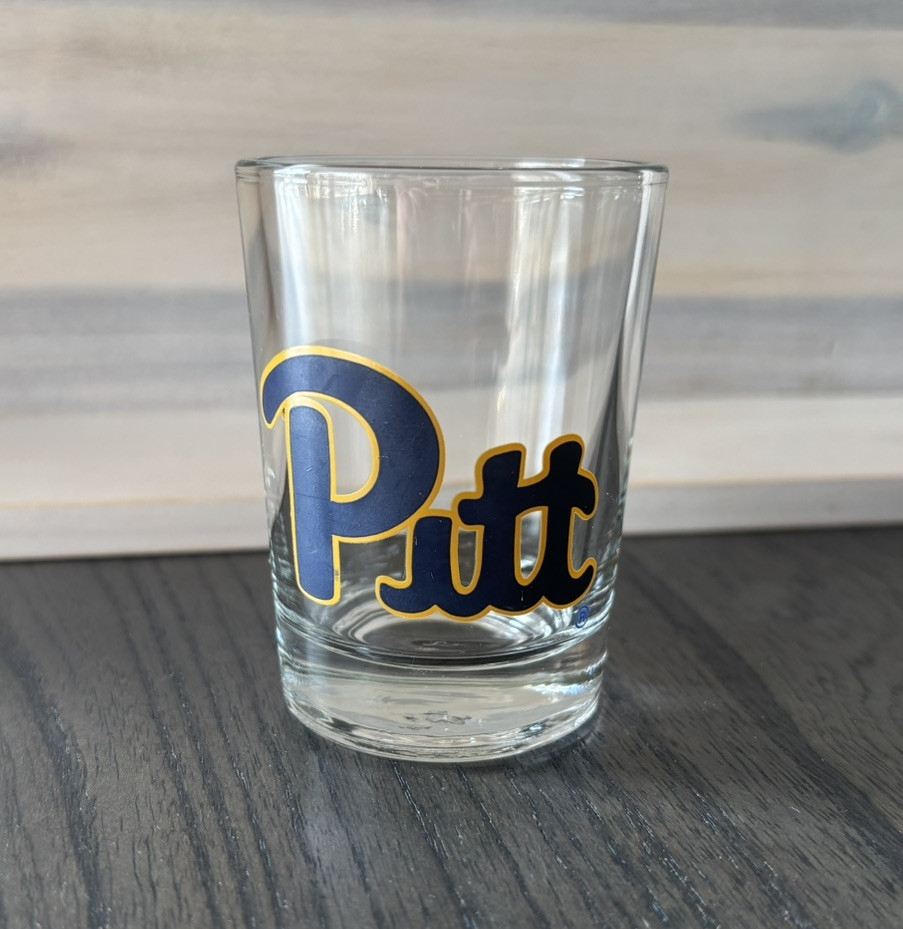 University of Pittsburgh Pitt Panthers Logo Shot Glass