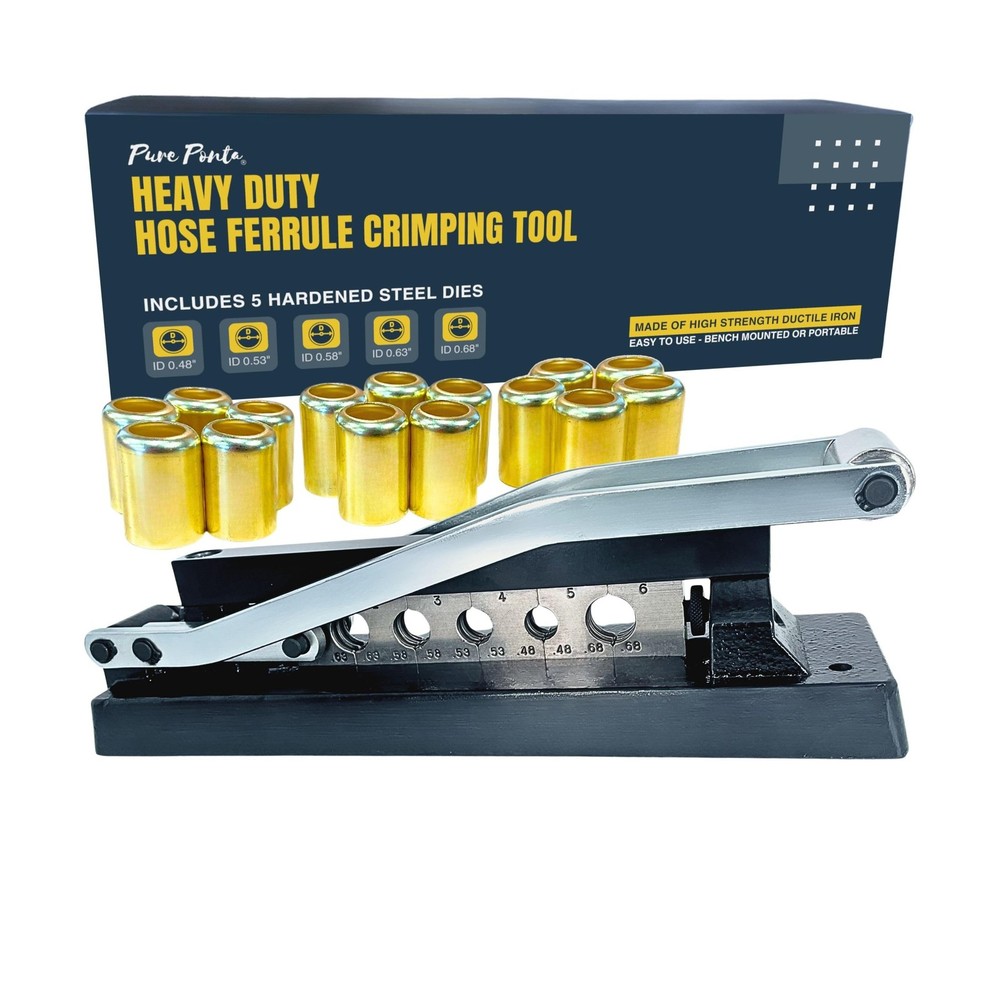 Pure Ponta Heavy Duty Ferrule Crimping Tool Air Hose Repair Kit for 3/8, 5/16...