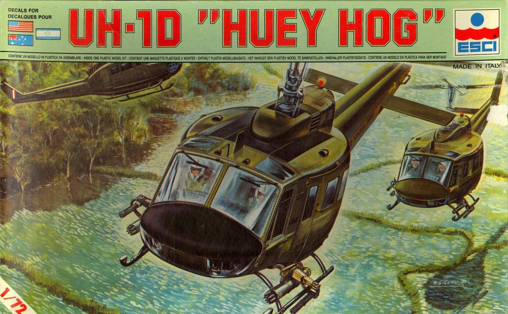 1/72 ESCI Models BELL UH-1D HUEY HOG HELICOPTER *MINT*