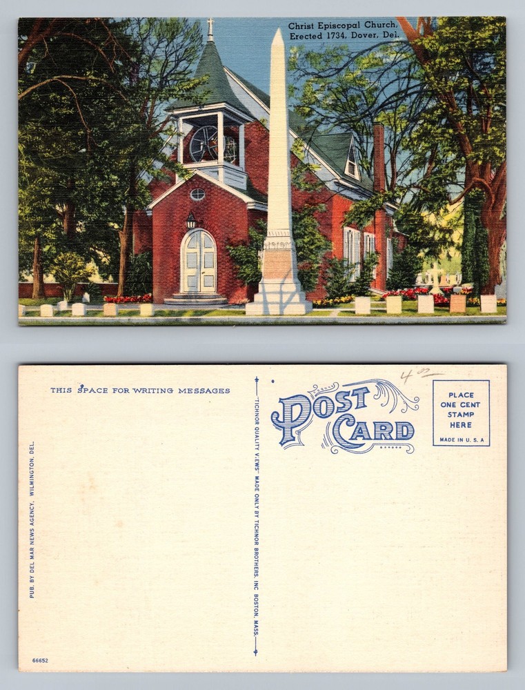 Dover, DE-Delaware, Christ Episcopal Church 1734 PC View Vintage Postcard