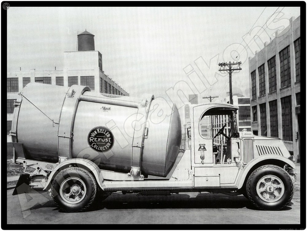 1932 Mack Trucks Model AK Garbage Truck New Metal Sign: John Keller Refuse Co.