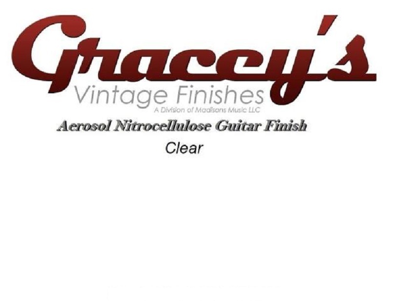 -Clear- Gracey's Vintage Finishes Nitrocellulose Guitar Lacquer Aerosol.