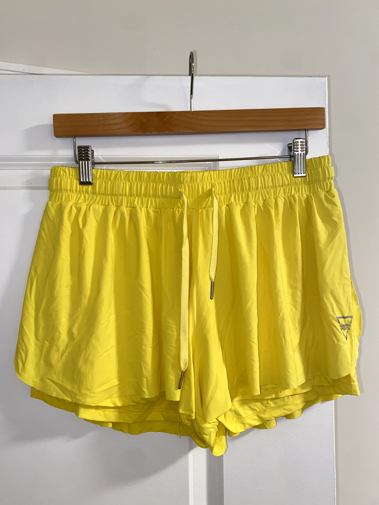 Running Sports Yellow Flutter Athletic / Running Shorts - Women's L - EUC