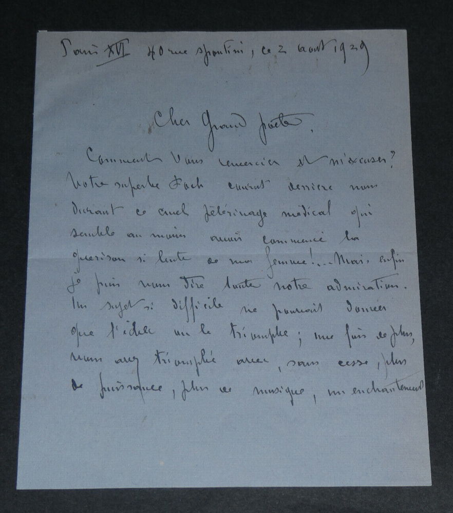 Edmond Joly - Signed Autograph Letter To Armand Godoy - FOCH - Paris XVI - 1929