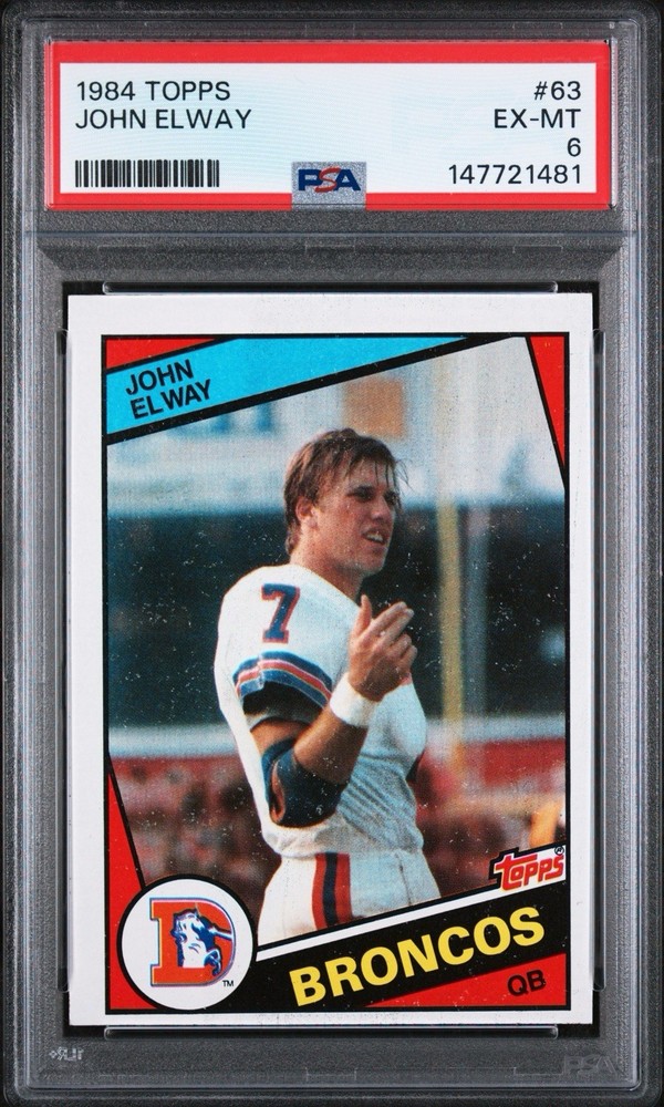1984 Topps #63 John Elway RC Rookie PSA 6 EX-MT Denver Broncos