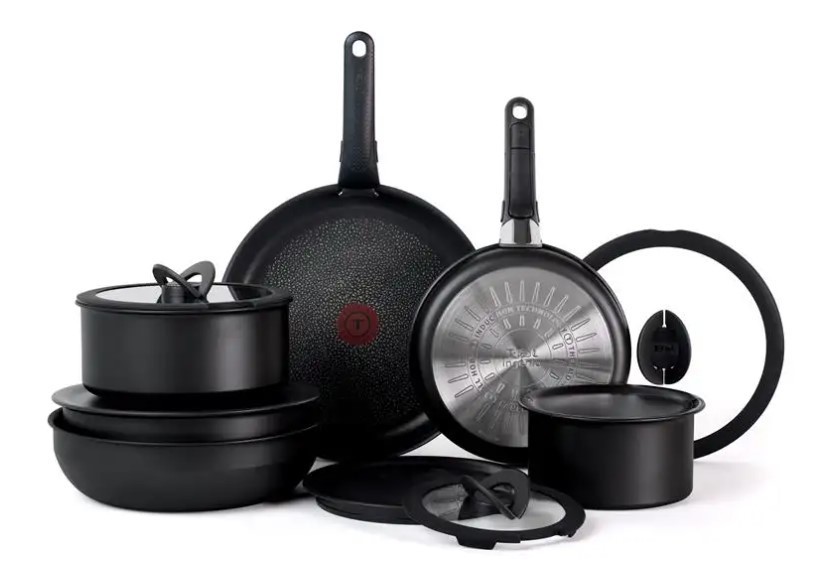 T-Fal Ingenio 14-Piece Non-Stick Cookware Set for Induction Oven & Broiler Safe in Black