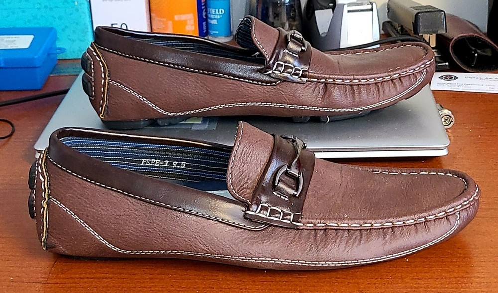Bruno Homme Men's Shoes 9.5 Brown Loafers Moccasins Horse Bit Pepe-3
