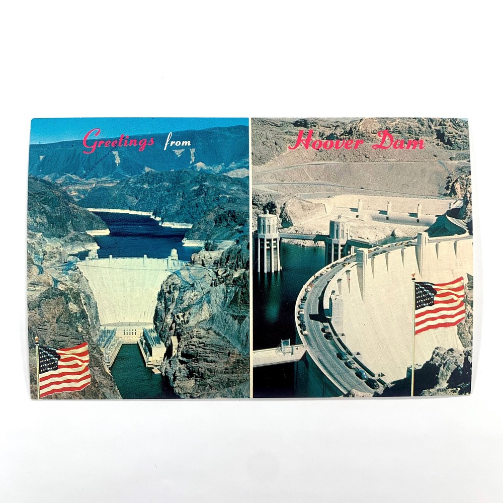 Postcard Nevada Hoover Dam NV Arizona 1960s Unposted Chrome