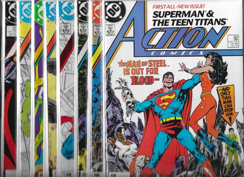 Action Comics Lot Of 8 #584 585 586 587 588 589 590 592 (Nm-)High Grade Superman
