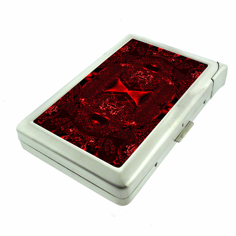 Abstract Art Em17 Cigarette Case with Built in Lighter Metal Wallet-image