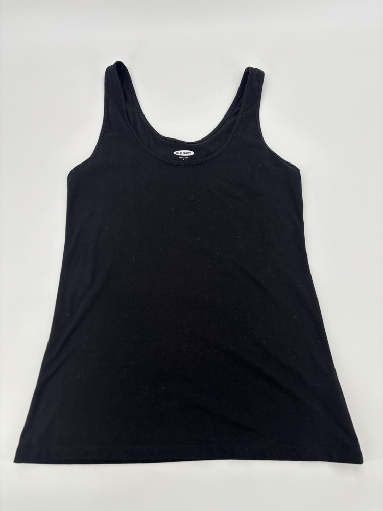 Old Navy Women's First Layer Tank Top S Small Black Jersey Scoop Neck Solid