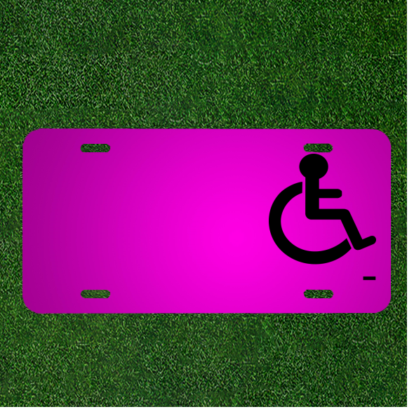 Design a Custom Car License Plate with Personalized Names and Wheelchair Sign for a Unique Touch