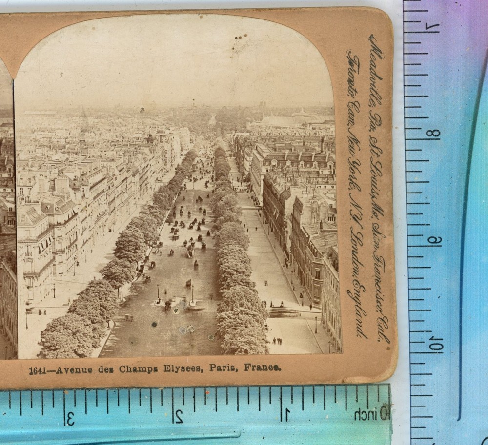 Birdseye Avenue des Champs Elysees Paris France Keystone Stereoview