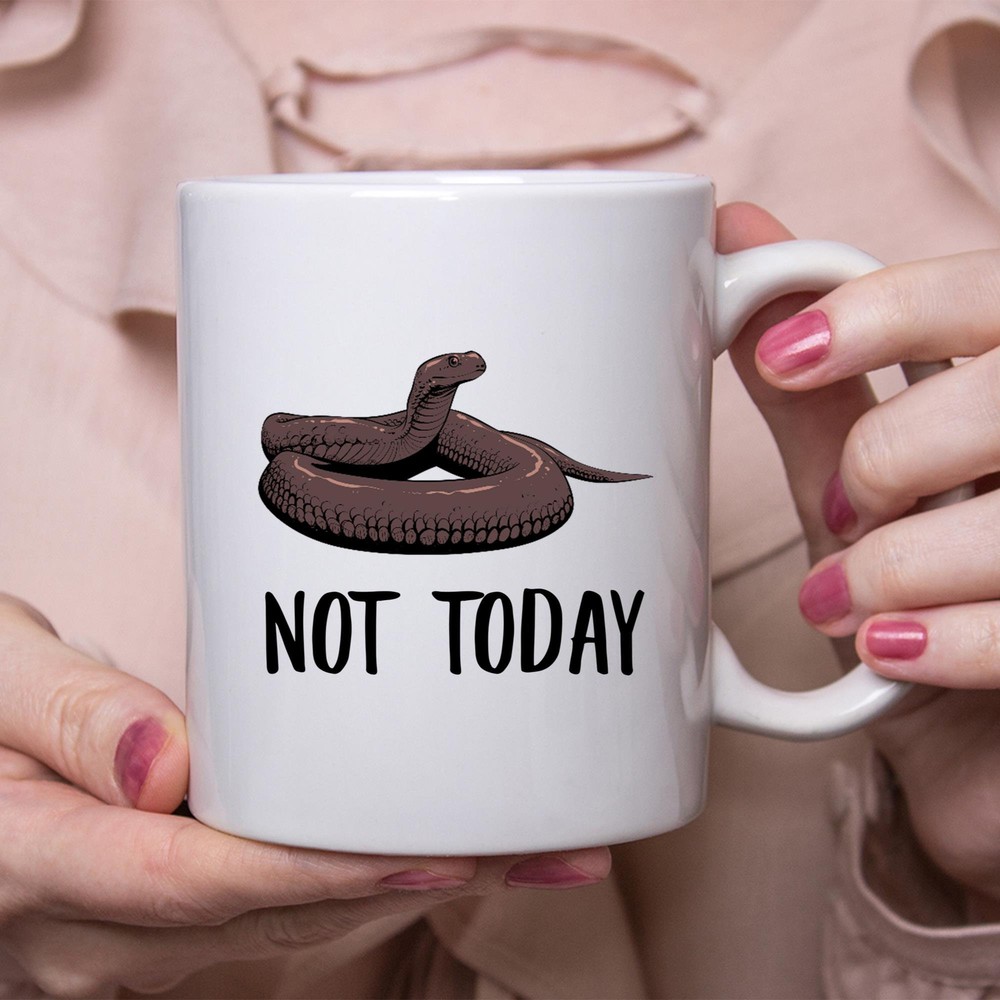 Funny Snake Brown Not Today Lazy Gift Coffee Mug for Women