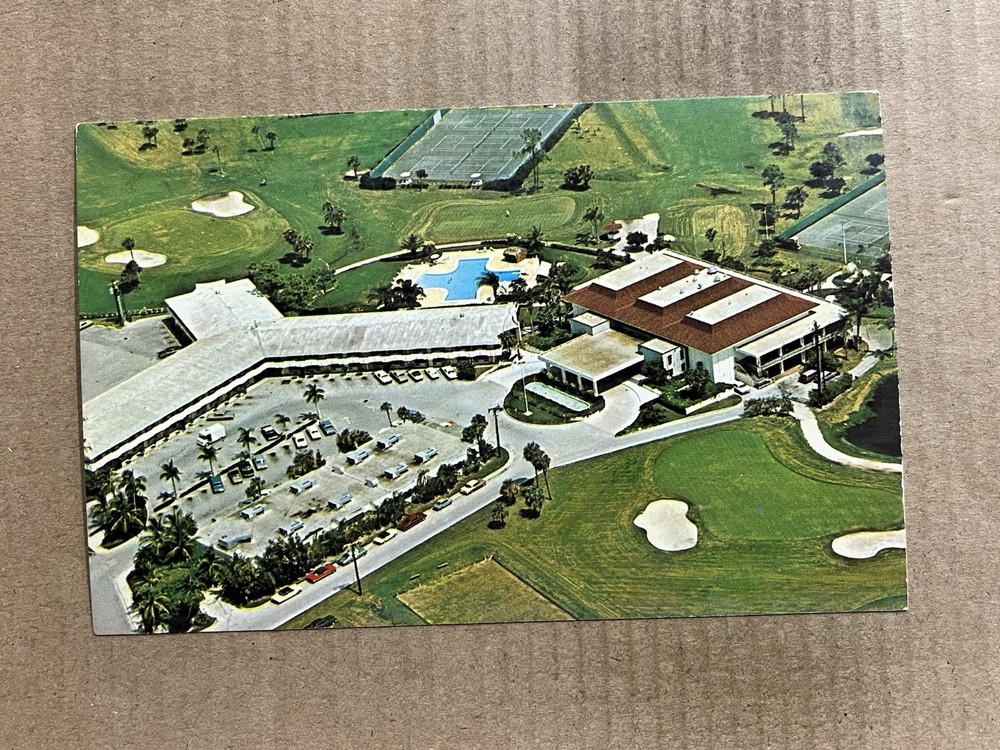 Postcard Cape Coral FL Florida Country Club Motel Golf Course Aerial View