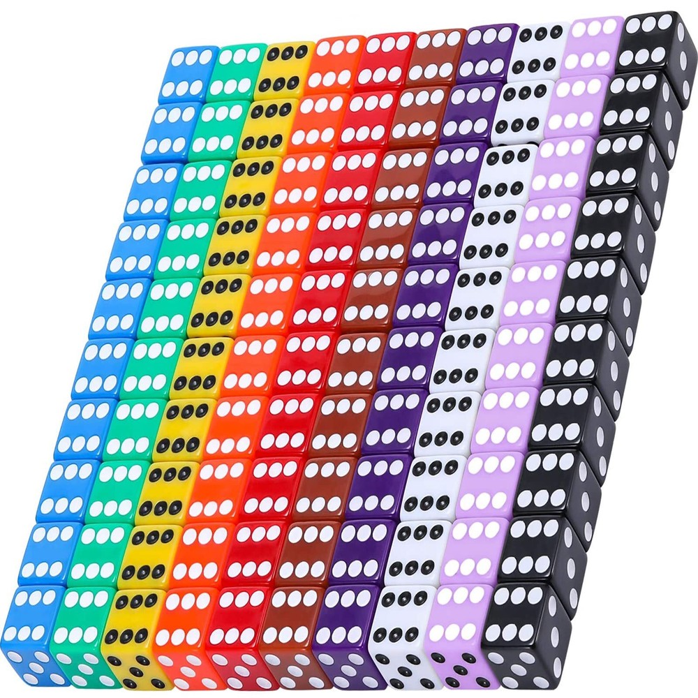 6-Sided Games Dice Set, Colored Dice with Black Velvet Pouches for Playing Ga...