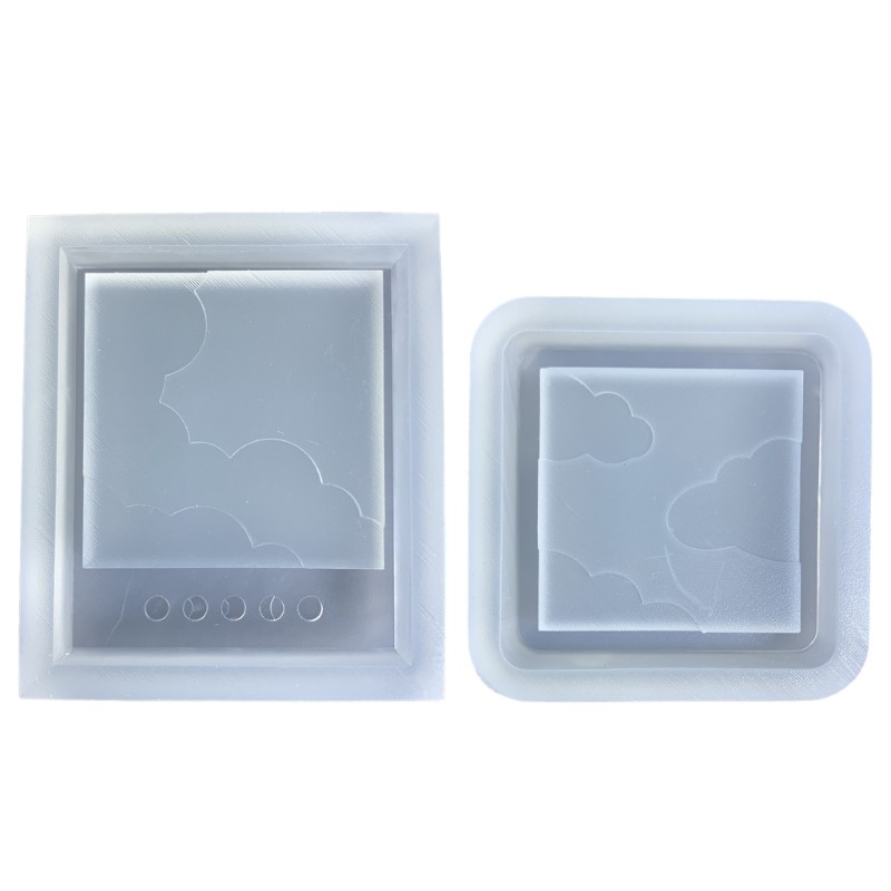 Cloud Window Frame Resin Keychain Mold for Quicksand Decor  