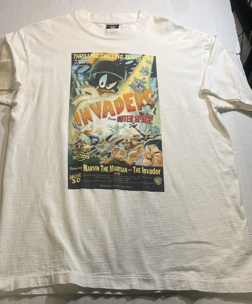 Marvin the Martian T-Shirt Vintage 90's Looney Tunes Warner Bros, Size L