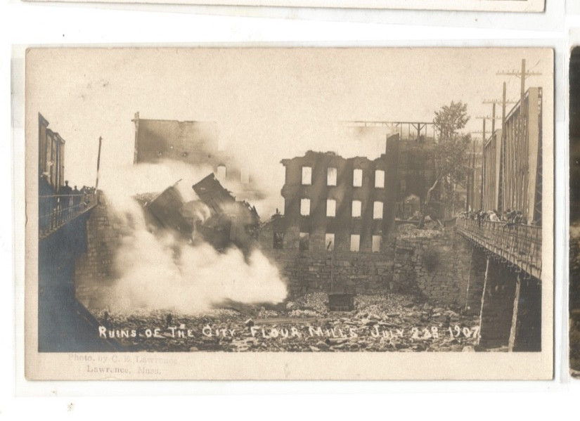 Rare View Rppc Lawrence  Massachusetts Mass Real Photo Postcard 1907 Iron Bridge