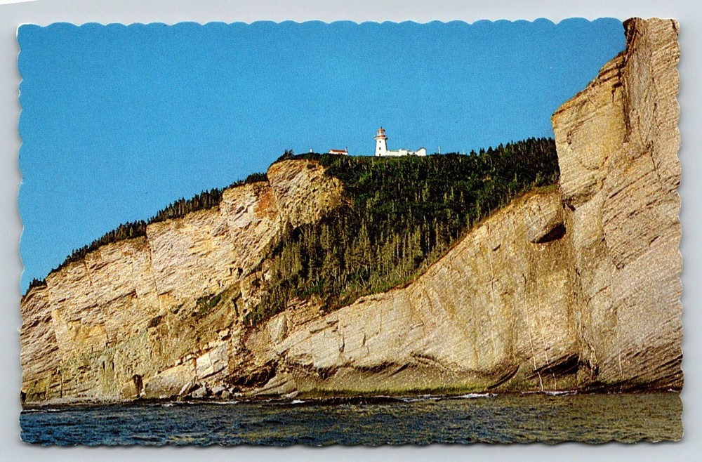 Cap Gaspé Lighthouse Forillon Park Quebec Canada Chrome Postcard