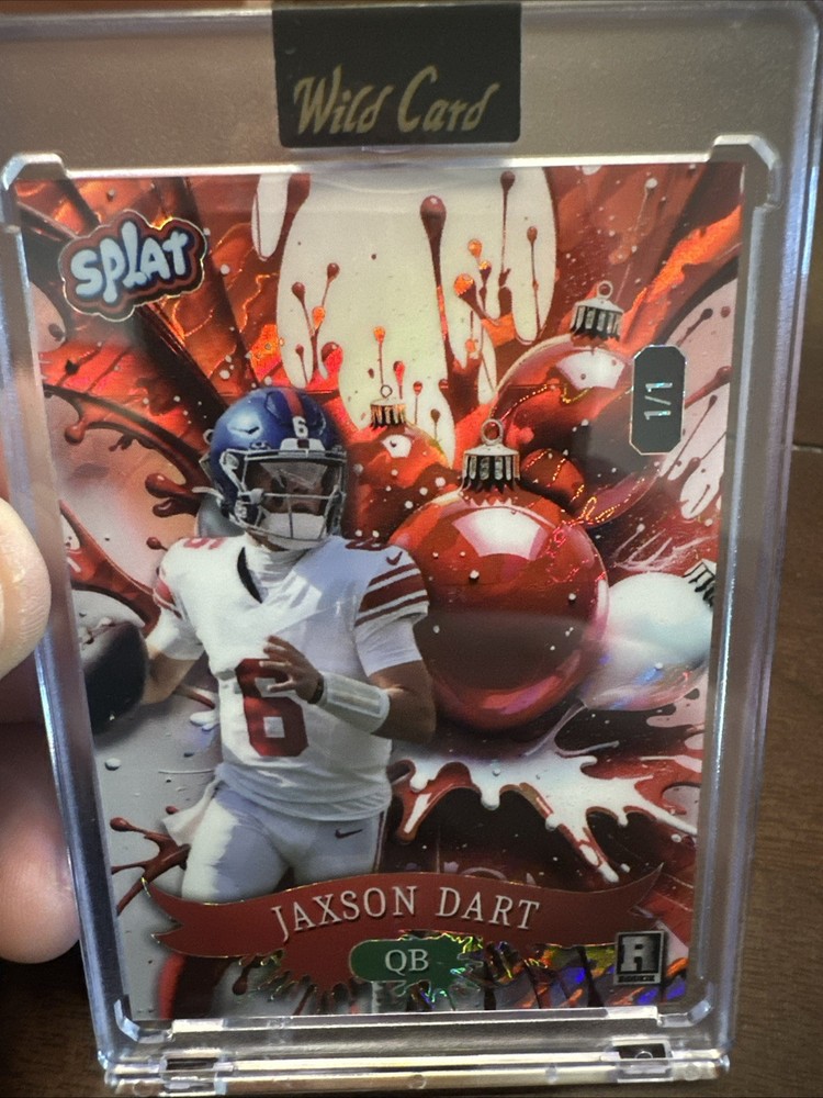 Jaxson Dart 2025 Wild Card SPLAT! Holiday 1/1 QB Rookie Football Card SSP