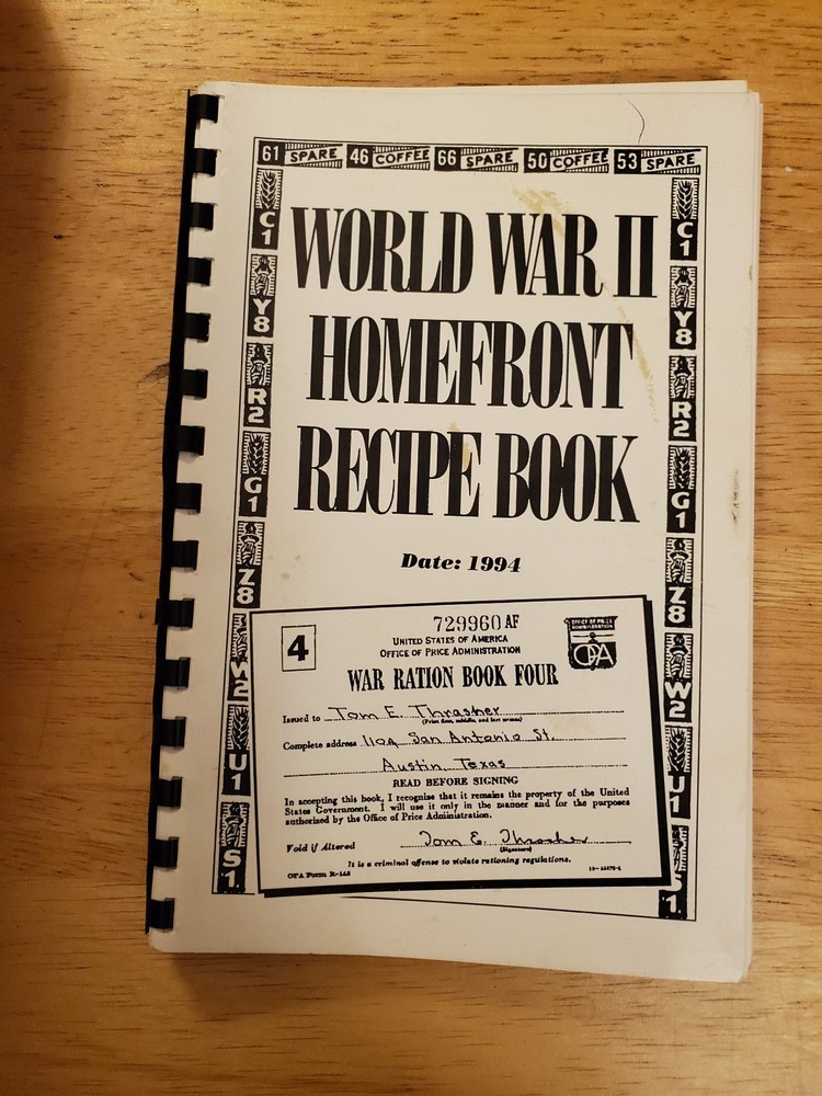 World War II Homefront Recipe Book