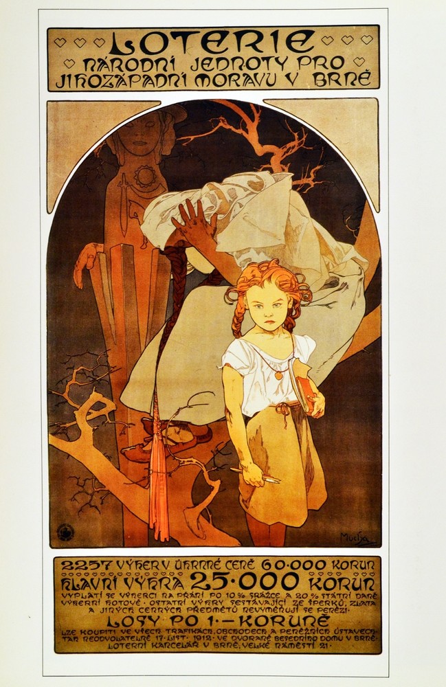 Decor Poster.Interior design Art Nouveau.Mucha French Nymph girl.6225