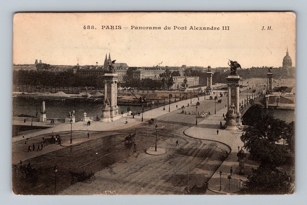 France- Paris View Of The Alexander III Bridge Old Postal Card Vintage Postcard