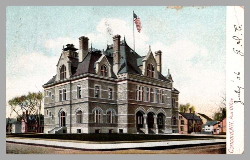 Concord New Hampshire NH Post Office c1906 Undivided Back Postcard