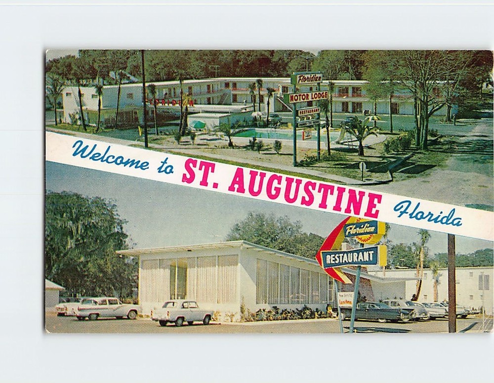 Postcard The Floridian Motor Lodge St. Augustine Florida USA