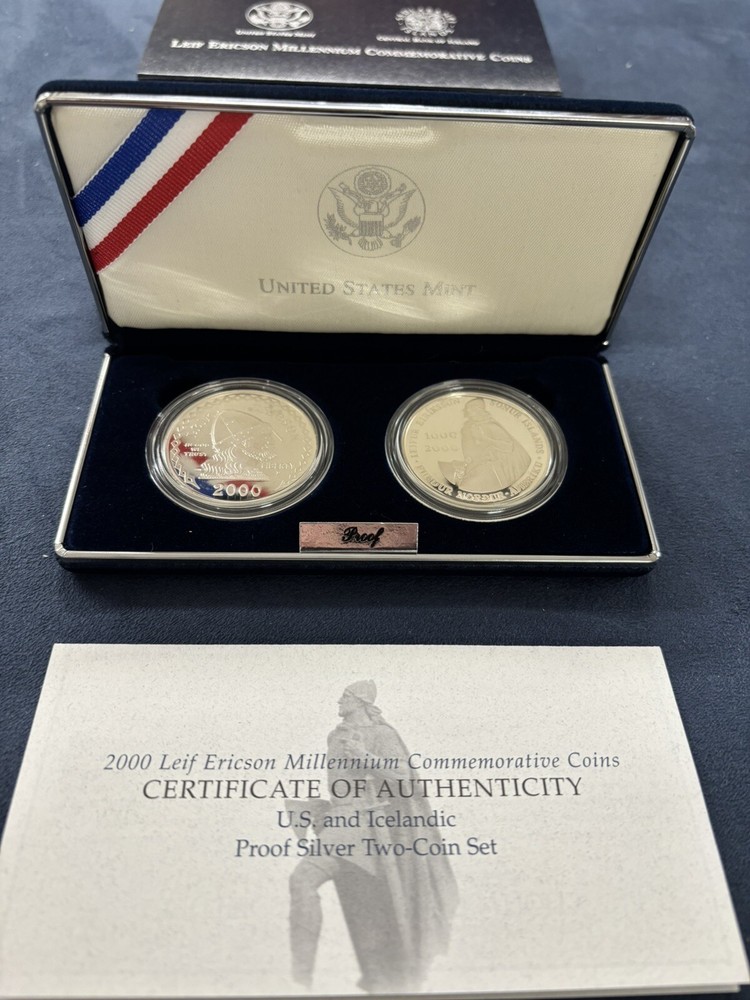2000 Leif Ericson Silver Proof Coin Set with OGP & COA Included