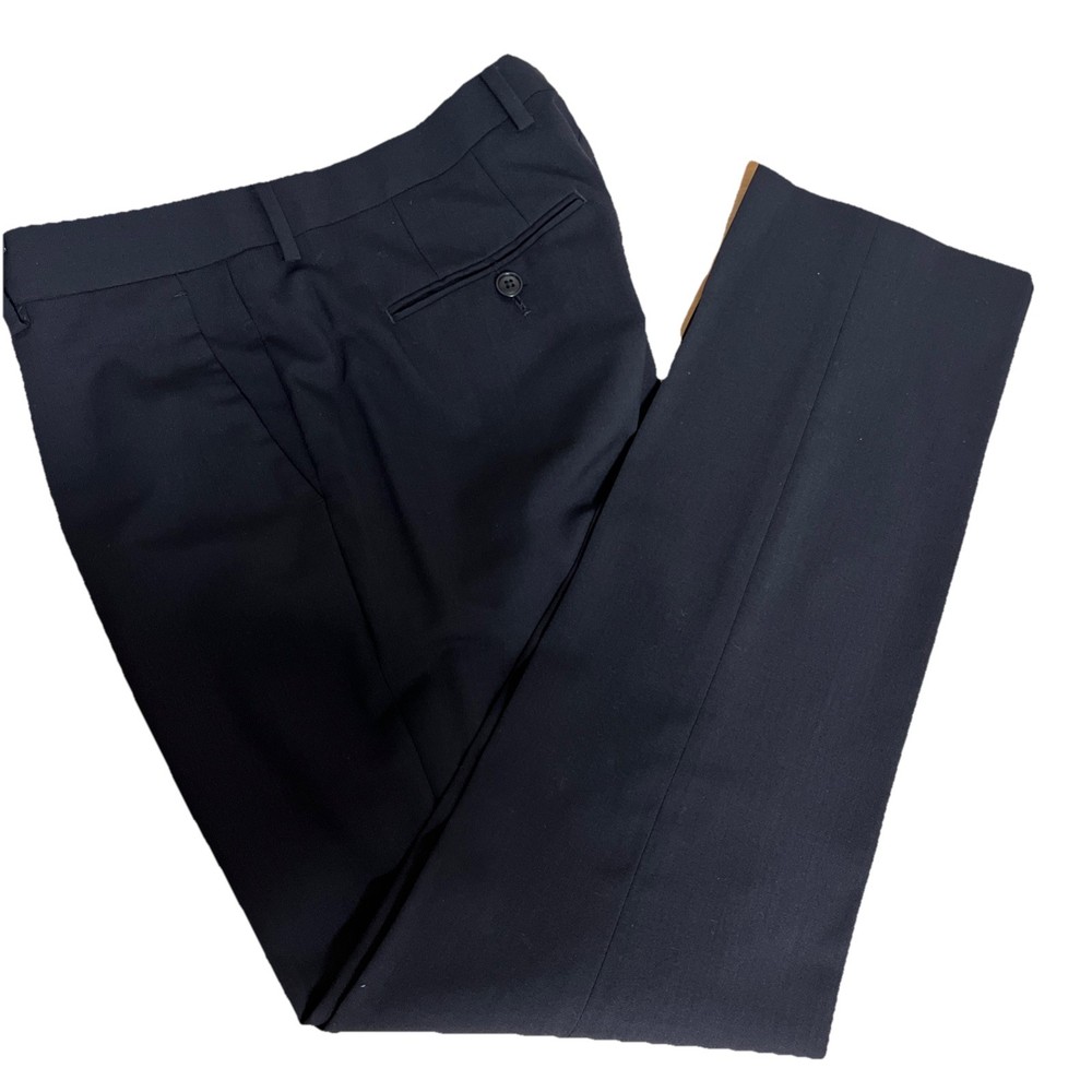 Bonobos Dress Pants Mens Black Italian Wool Stretch Suit Tailored Marzotto 31/30