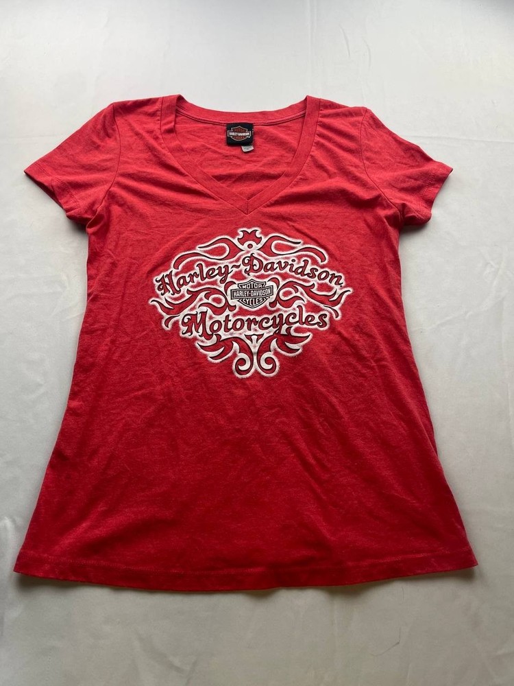 Harley-Davidson Women's T-Shirt Size XL Red V-Neck Bowling Green, Kentucky