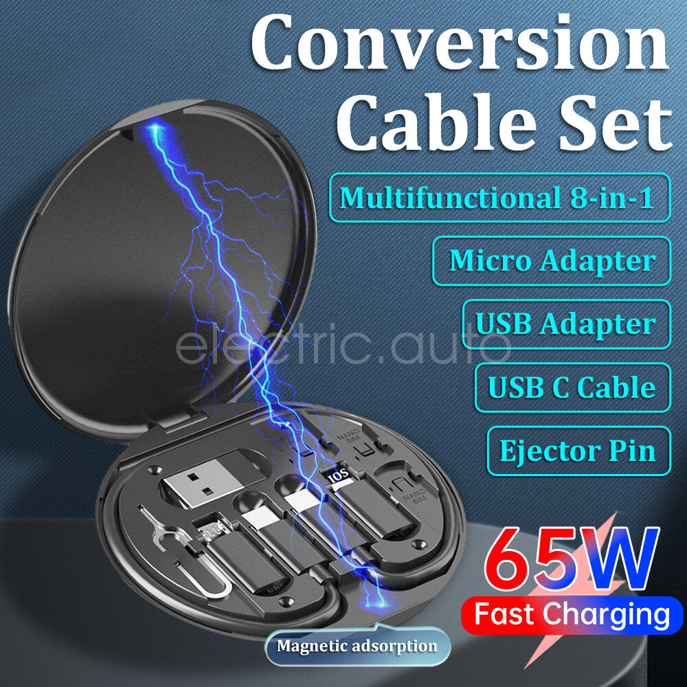 Multifunctional Charging Cable Case Convertor Set Cable Convertor Storage Box