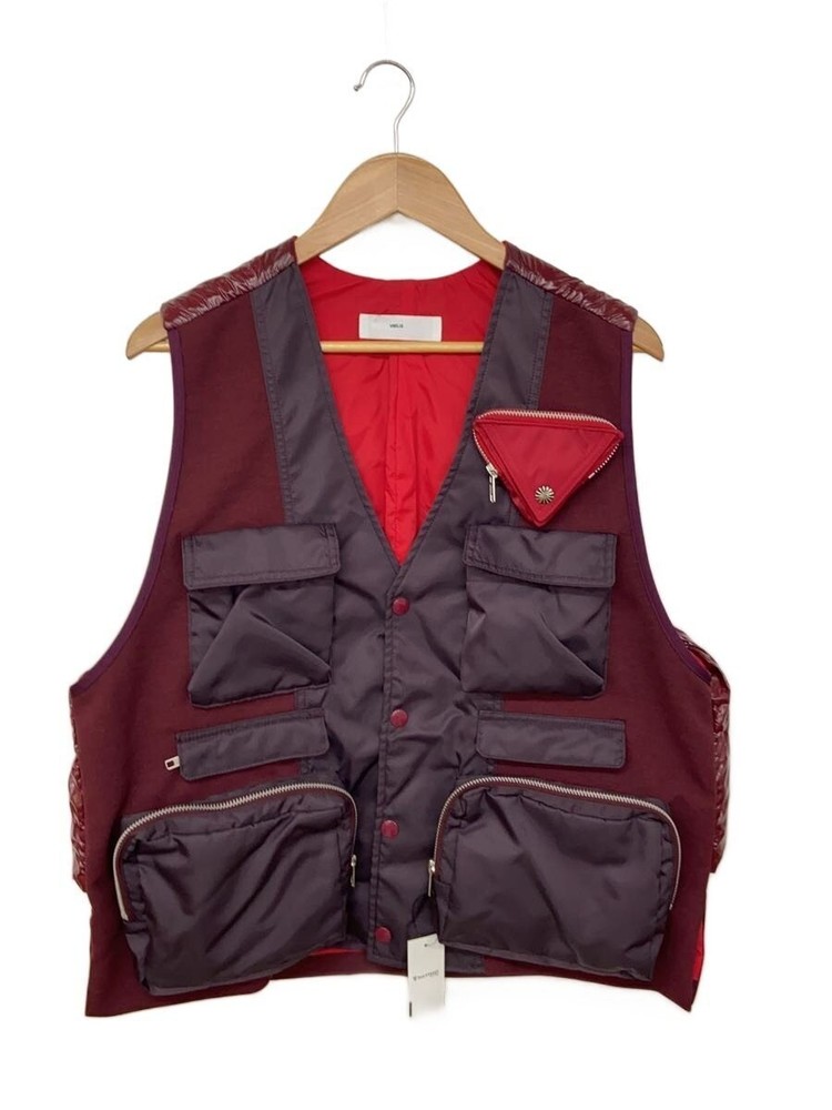 Toga Virilis Archives 23Aw/Coating Taffeta Vest/46/Polyester/Red/Plain/Tv32-Fe31