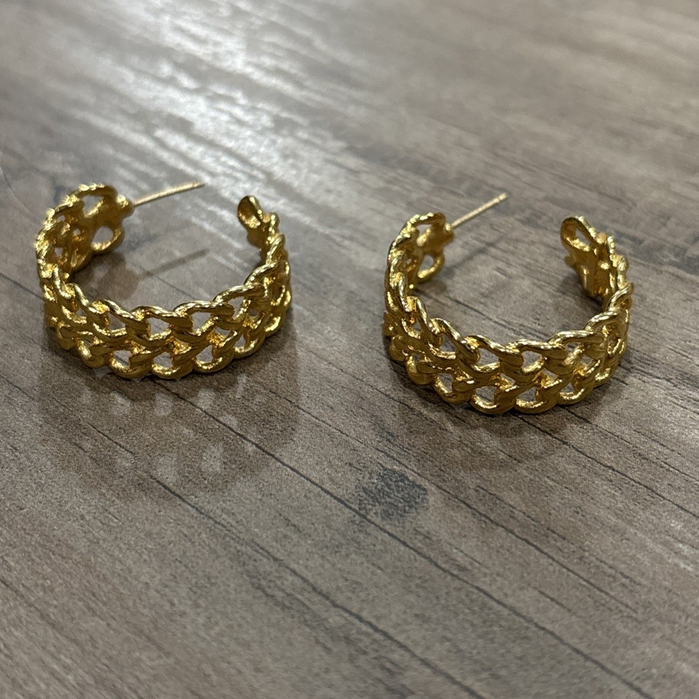 Monet Gold Tone Hoop Earrings