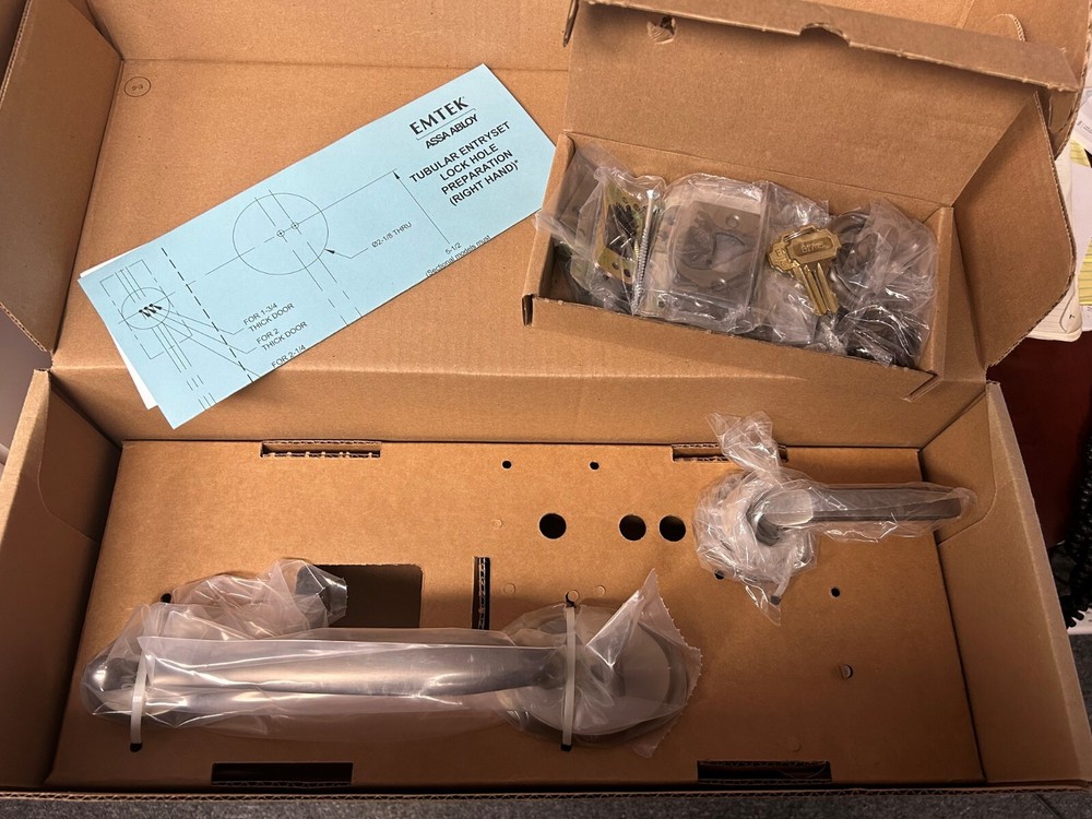 Emtek Saratoga Tub Entry Single Cylinder Milano Lever Left Hand US15A