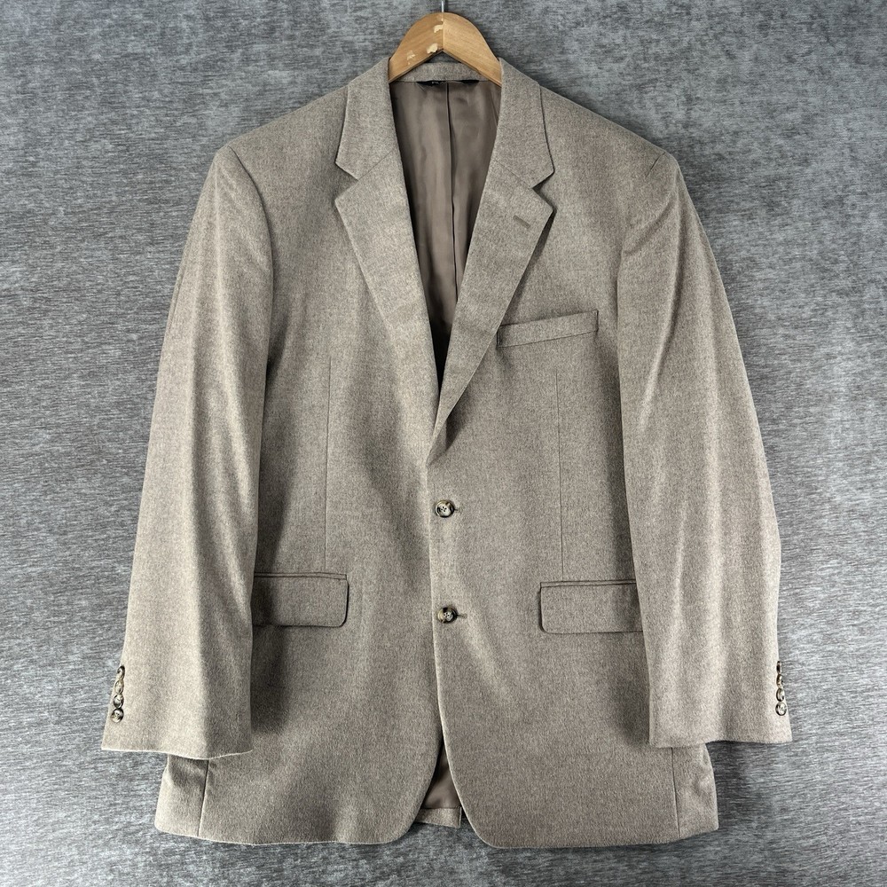 Jos. A. Bank Blazer 100% Cashmere Sport Coat Jacket Men's 46L Camel Tan 2-Button