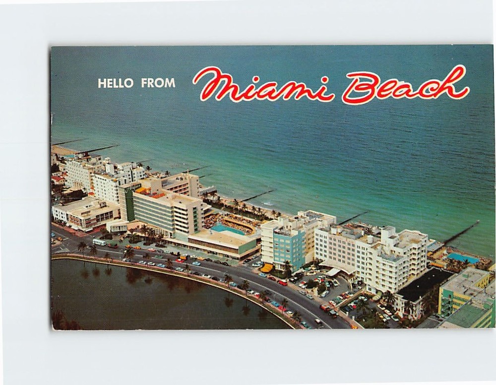 Postcard Hello From Miami Beach Florida USA