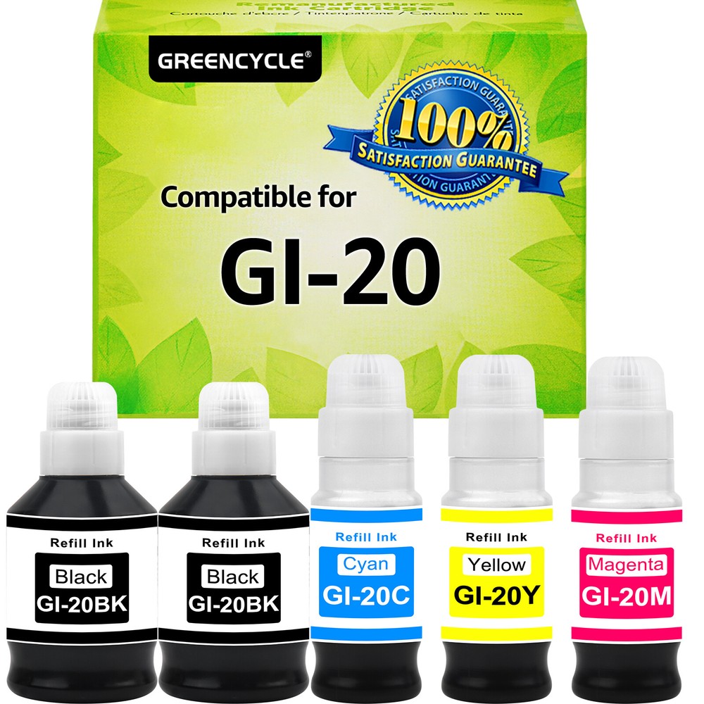 GI20 Ink Refill Bottles Compatible for Canon PIXMA G6020 G7020 G5020 Printers