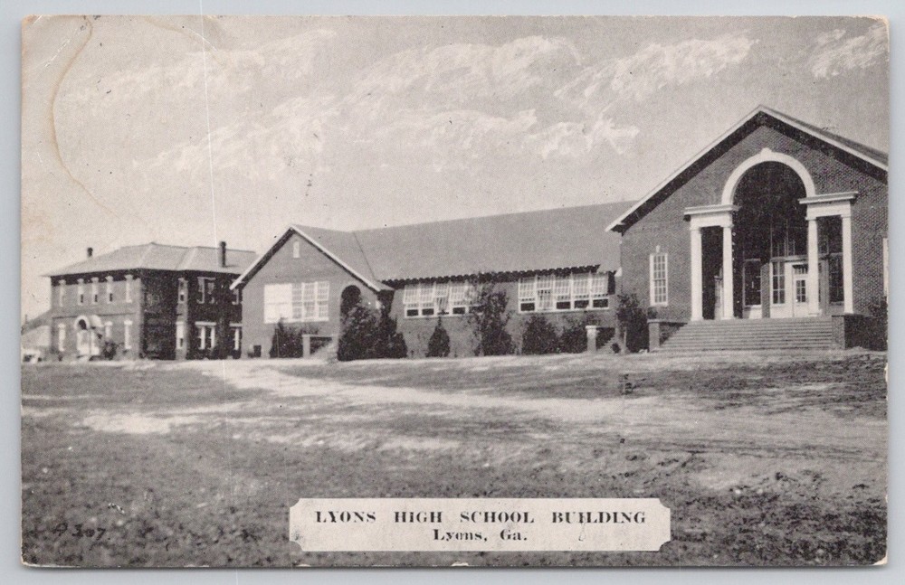 Lyons High School Building GA 1936 Postcard Dexter Pearl River NY