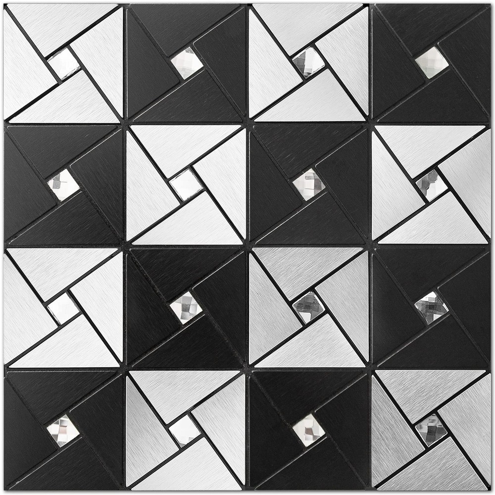 Peel and Stick Backsplash Tile with Gloves - Metal Tile Stick on Backsplash f...